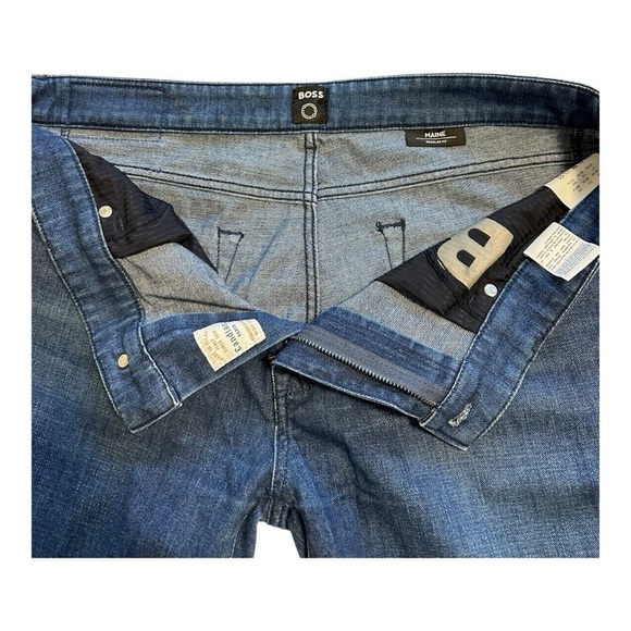 HUGO BOSS Maine Men’s Regular Fit Stretch Blue Jean Pants - Size 36/34 - Picture 5 of 16